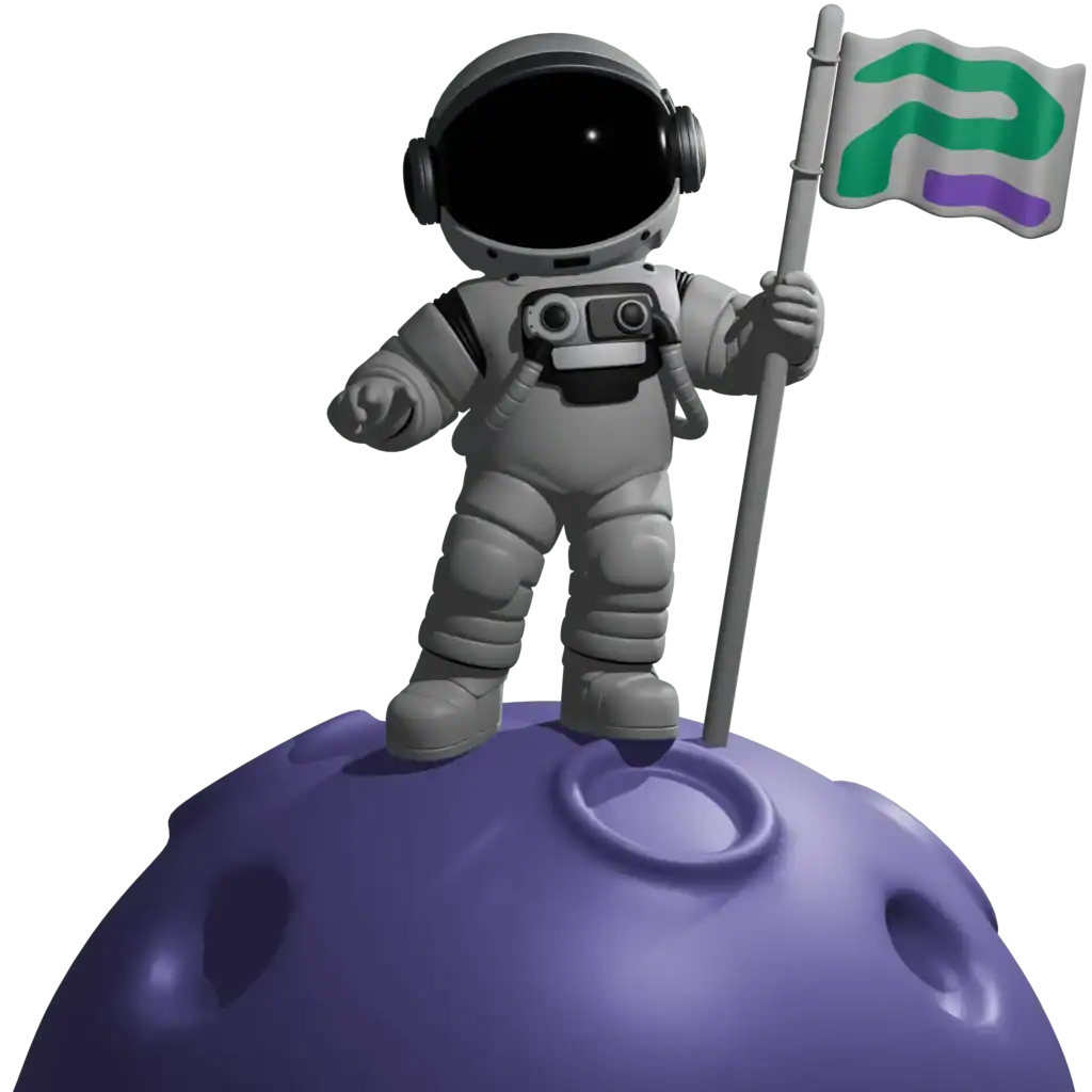 Astronauta simboliza visión y valores de 2P Digital Agency