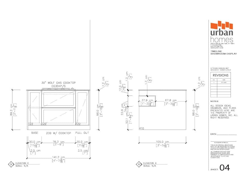 Modern kitchen design with a 30" Wolf gas cooktop.