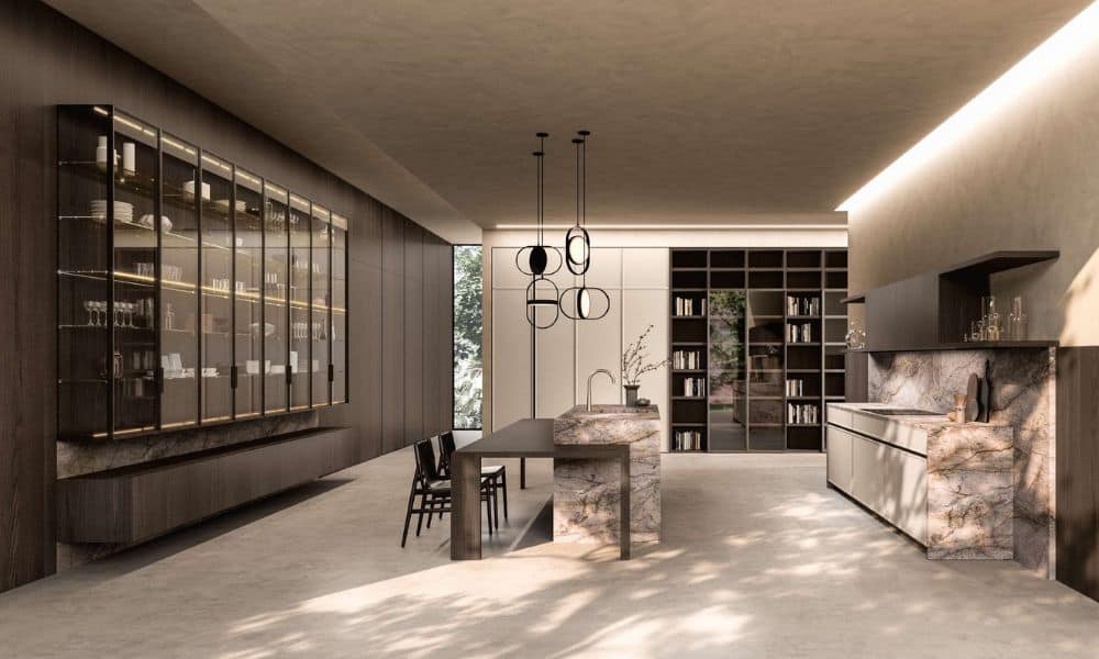 Elegant modern kitchen cabinets with sleek finishes and ample storage space. Perfect for contemporar.