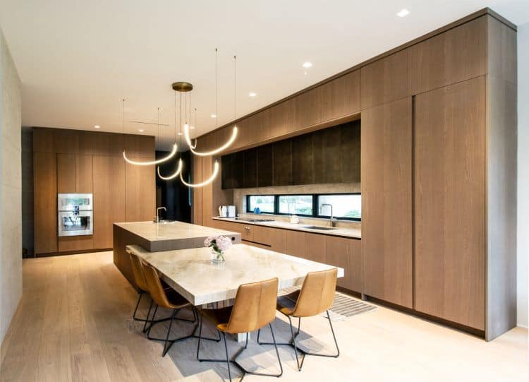 Custom kitchen design with modern cabinetry and island in Cresskill, NJ. Perfect for contemporary ur.