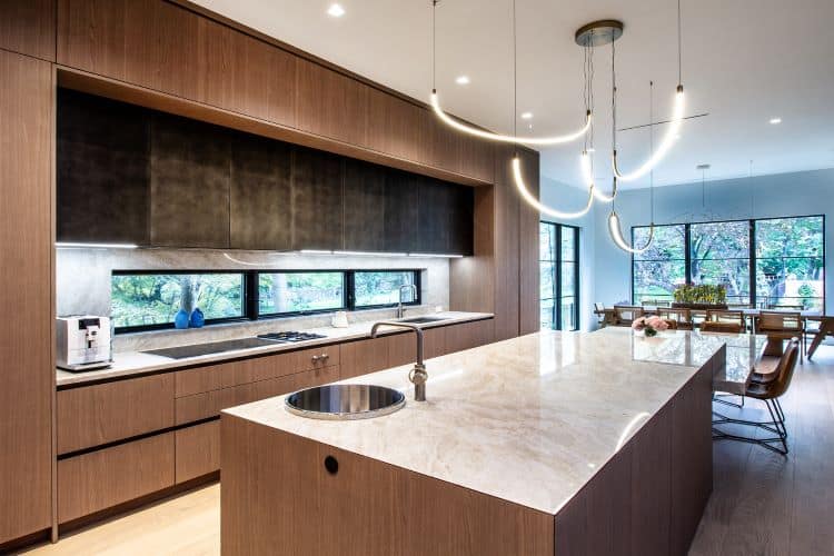 Elegant modern kitchen with custom cabinetry and sleek design in Cresskill, NJ. Perfect for contempo.