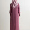Abaya with matching pink hijab, perfect for modest and stylish wear.