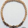 Beaded necklace with natural wood and pearl beads, handcrafted jewelry from Umeed Designs.