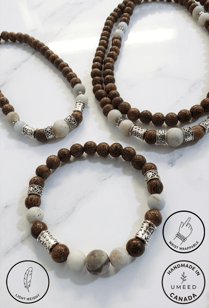 Elegant Handmade Beaded Necklace and Bracelet Set.