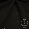 Black fabric with gold specks, lightweight and non-slip for elegant sewing projects.