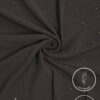 Lightweight black fabric with subtle gold specks for elegant fashion design.