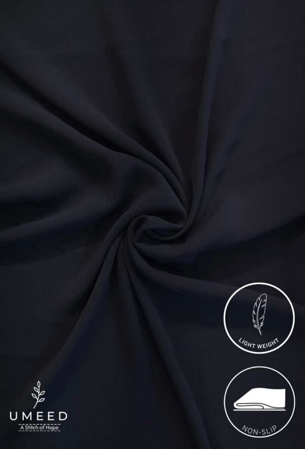 Dark lightweight, non-slip fabric for comfortable, versatile clothing.