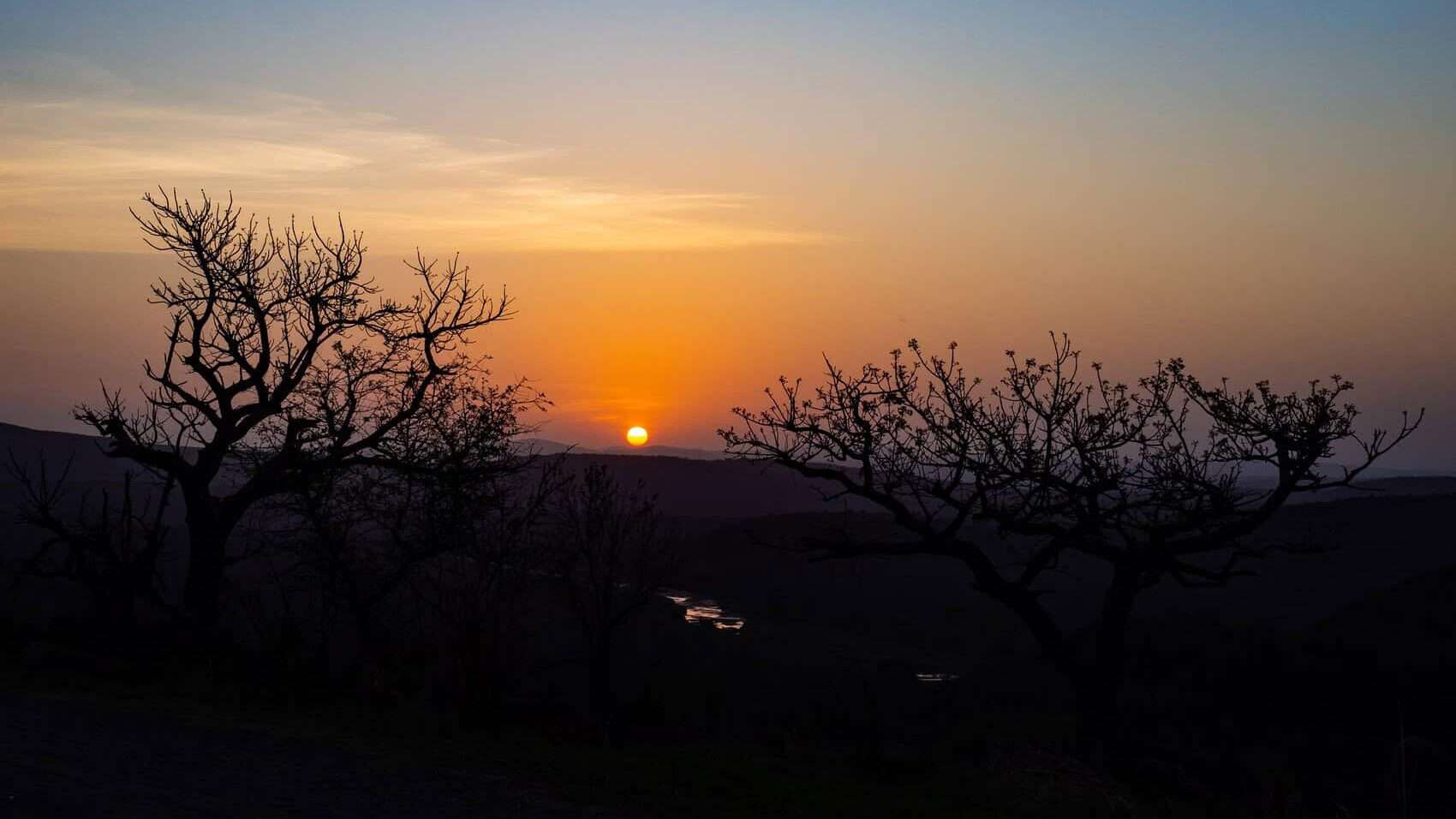 Coucher de soleil Parc Hluhluwe-iMfolozi en Afrique du Sud