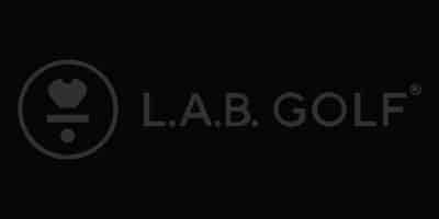 L.A.B. Golf logo on a black background, representing premium golf equipment.