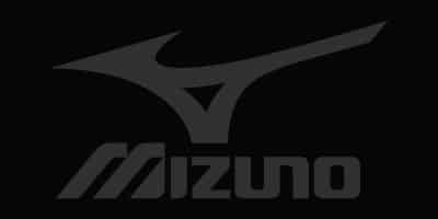 Mizuno golf club logo on black background, high-quality sports gear.