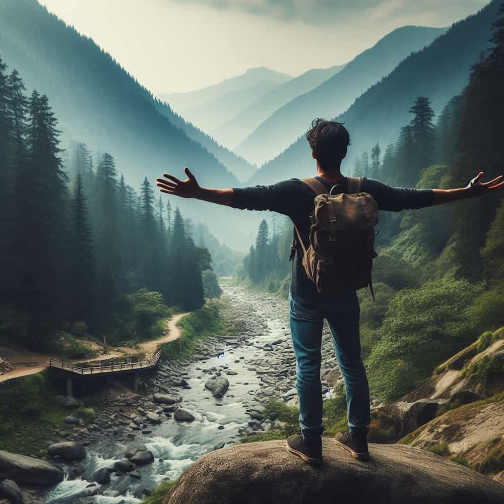 Hiking in the mountains