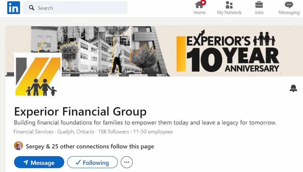Experior Financial Group LinkedIn profile