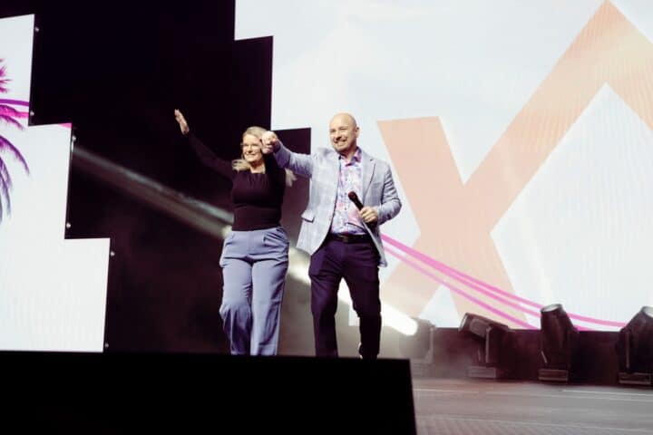 Lee-Ann and Jamie Prickett on stage at Experior Factor 2026 annual convention