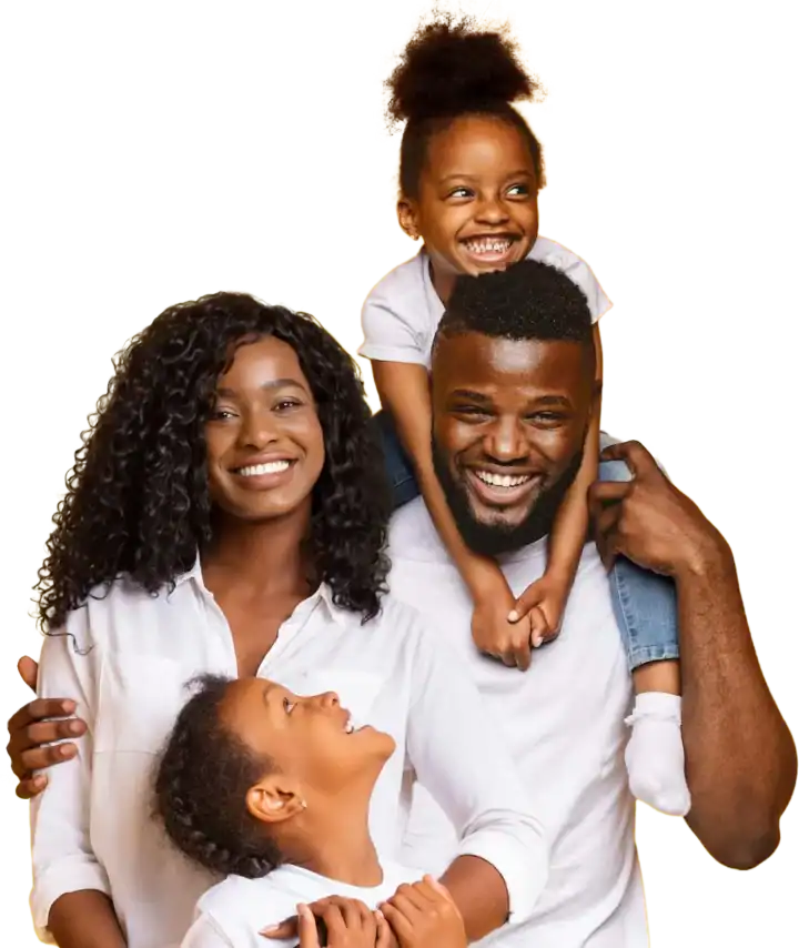 A family smiling together