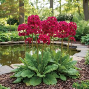 Primula, kwiaty ogrodowe, dekoracyjne rośliny, wiosenne kwiaty, naturalne otoczenie.
