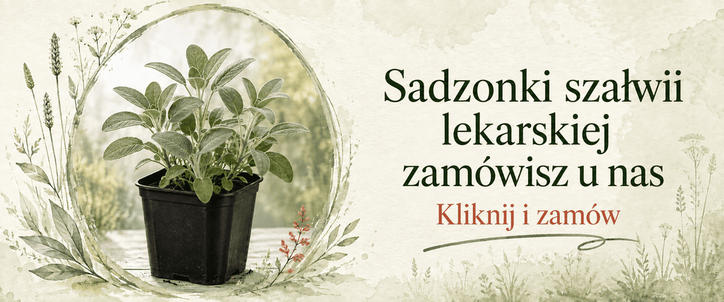 Sadzonki szałwii lekarskiej w doniczce, dostępne do zamówienia online.