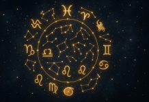 Semne zodiacale aurii pe cerul nopții, simbol al horoscopului 2026