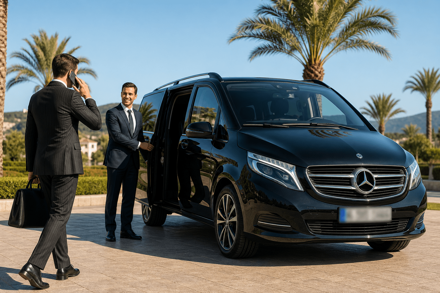 Professional chauffeur meeting guests at Budapest Airport for VIP pickup
