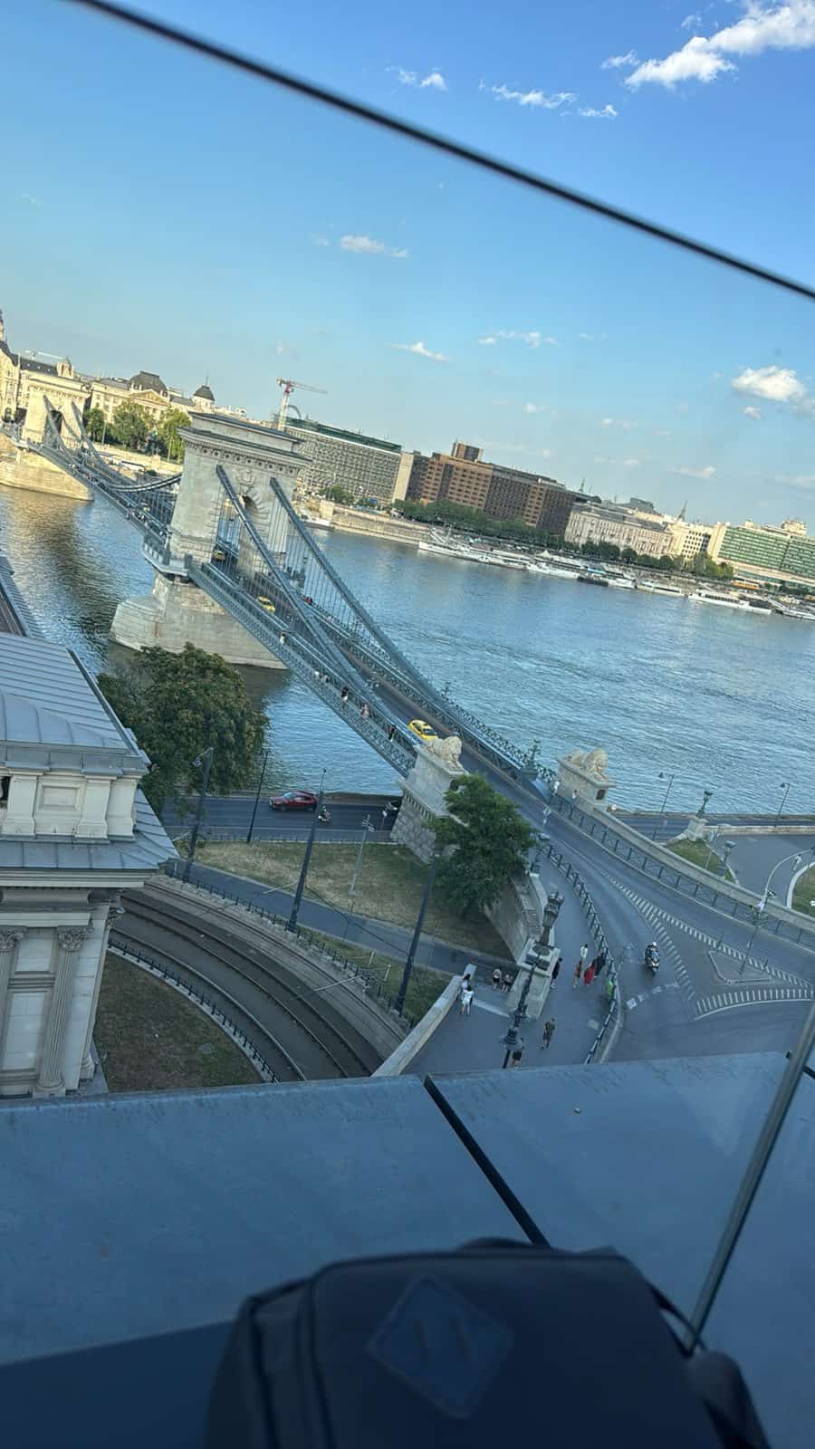 View of Budapest Chain Bridge and the Danube near Four Seasons Gresham Palace