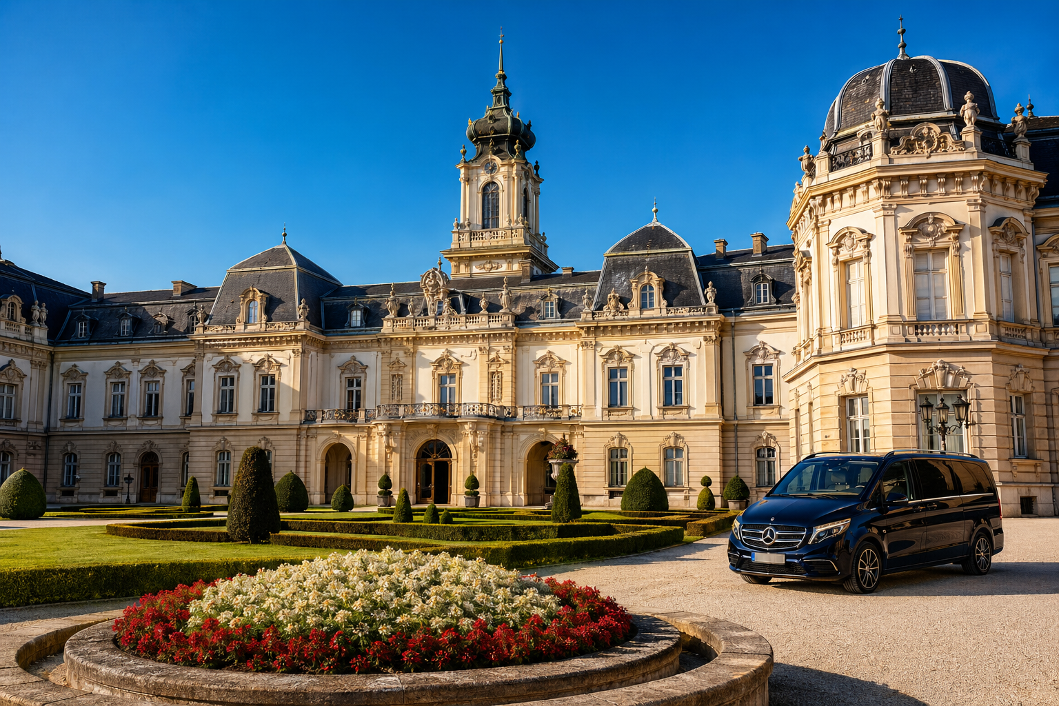 Festetics Palace in Keszthely with gardens and Baroque architecture