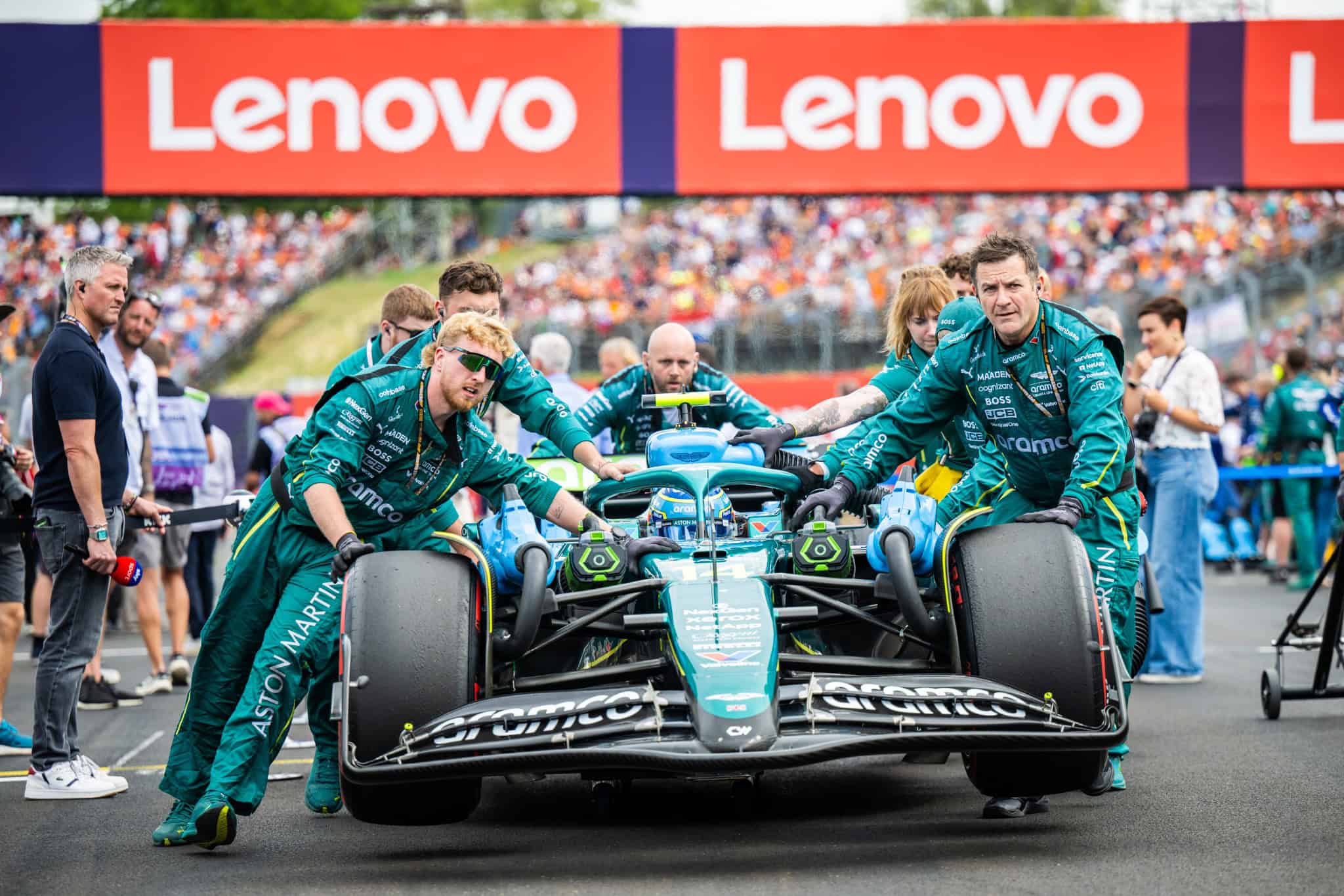 Aston Martin F1 car on the grid