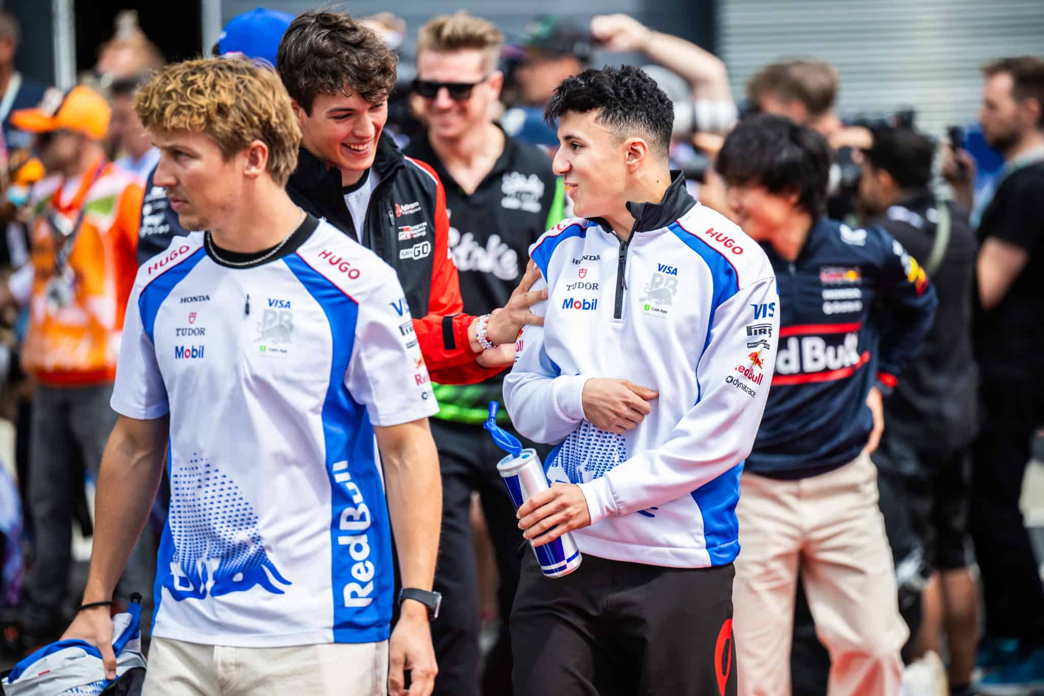 F1 drivers walking to the grid