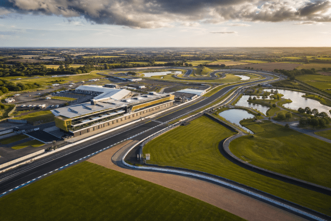 Balaton Park versenypálya légifelvétele naplementekor — MotoGP Hungary helyszín