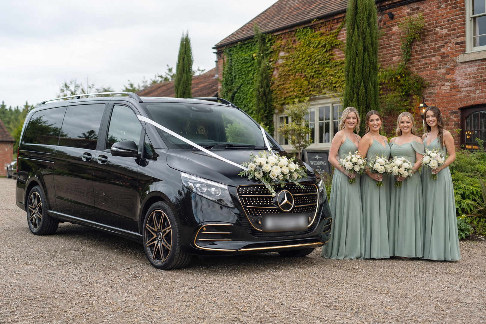 Mercedes V-Class wedding van luxury transportation