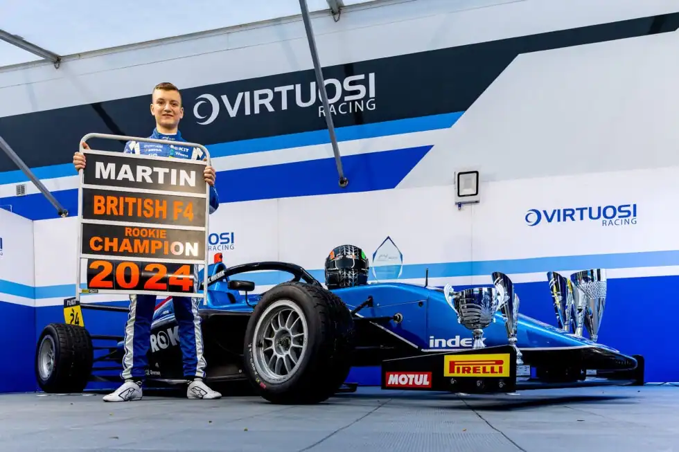 Martin Molnár in his racing car, ready for the 2026 GB3 Championship