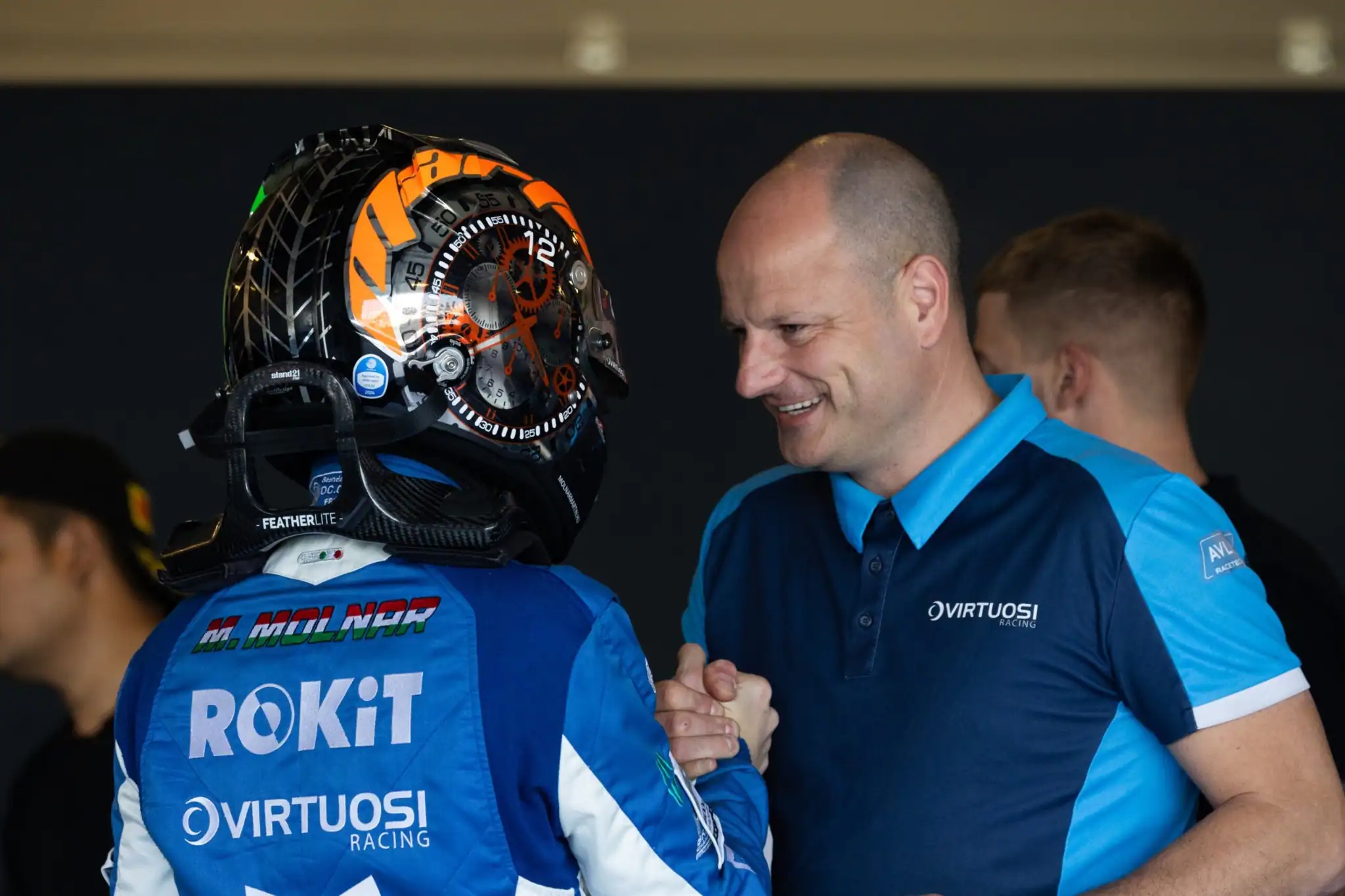 Martin Molnár with his team during a race weekend