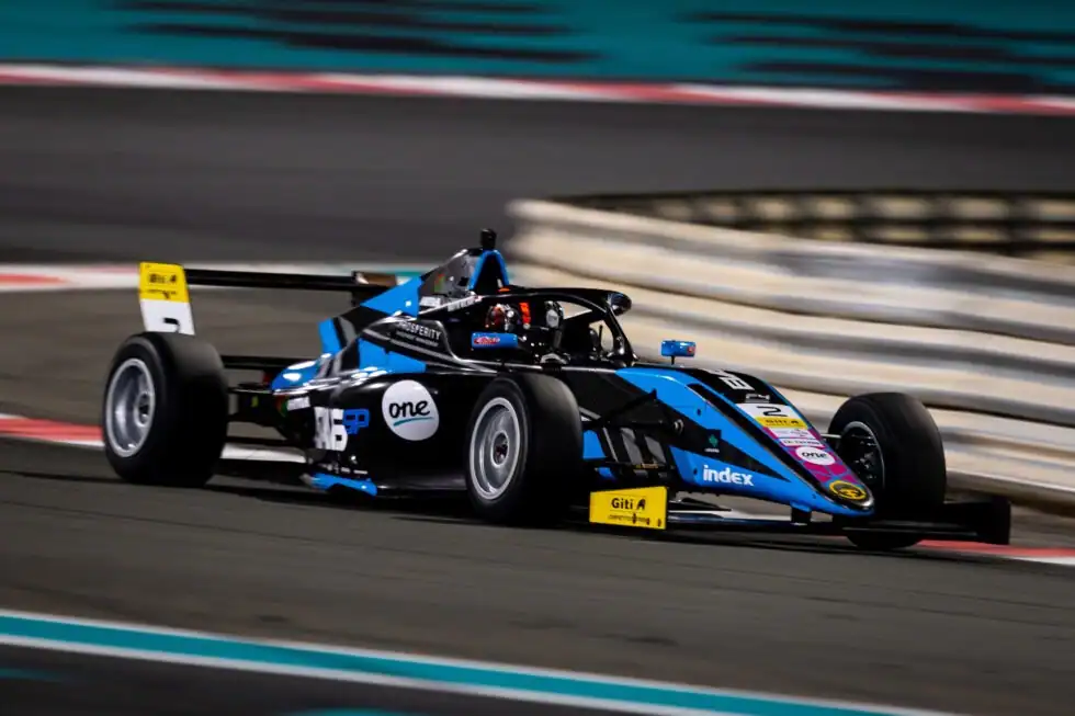 On-track action during a competitive race