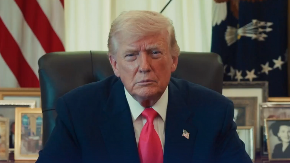 Donald Trump sending video message to CPAC Hungary 2026 from the White House