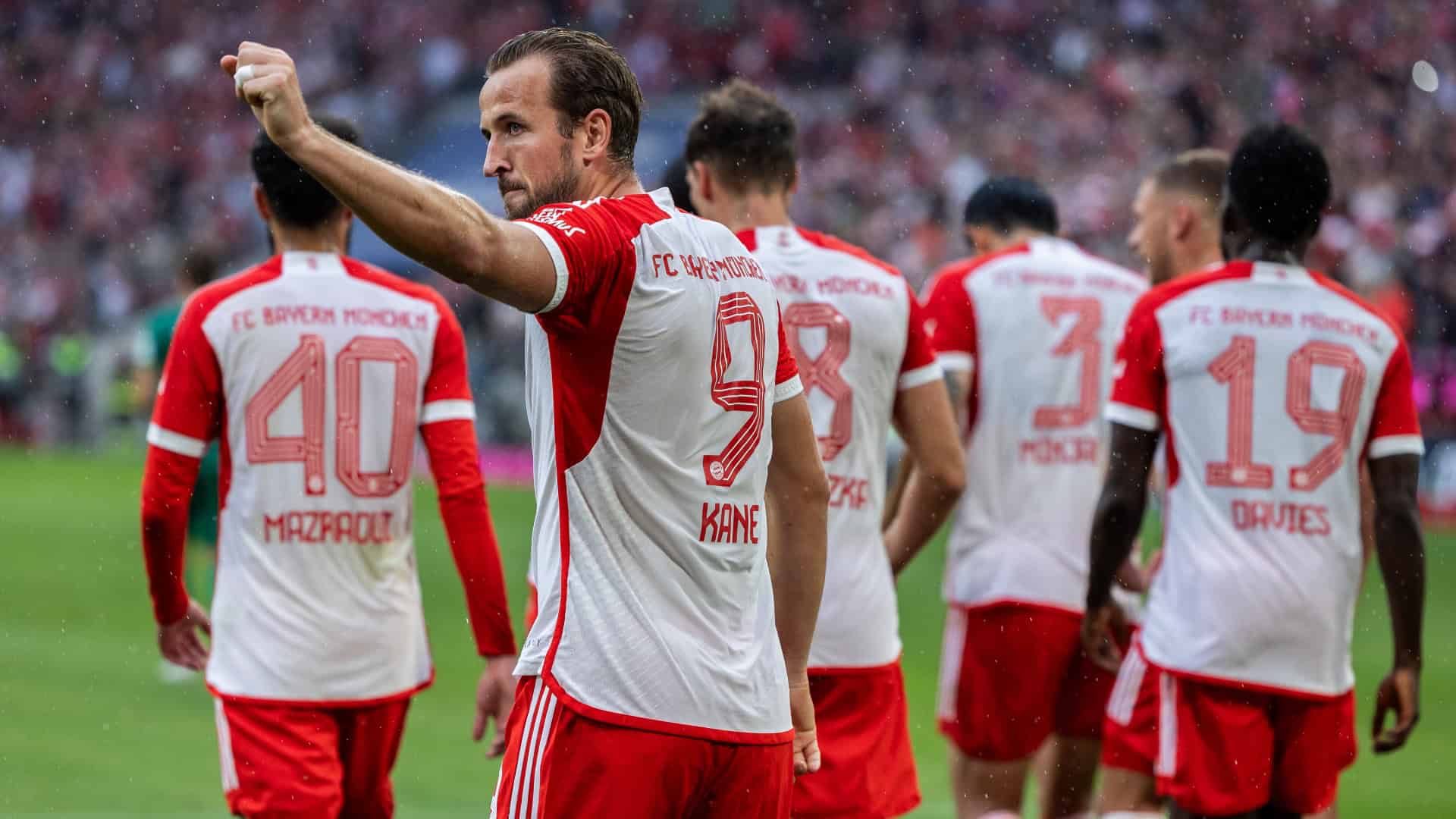 Harry Kane making his debut for FC Bayern Munich