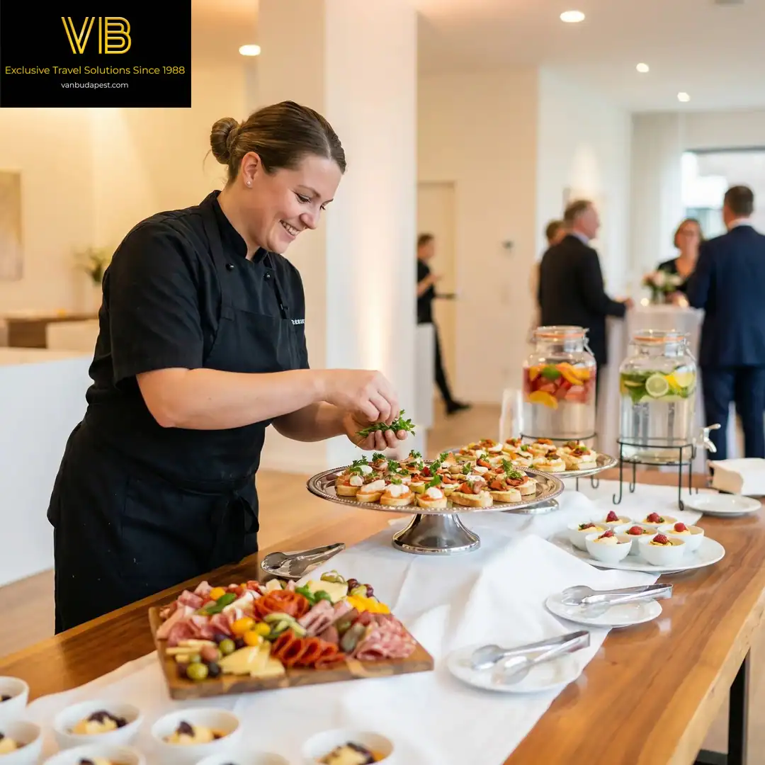 Private chef preparing artisan canapés for a VIP gathering