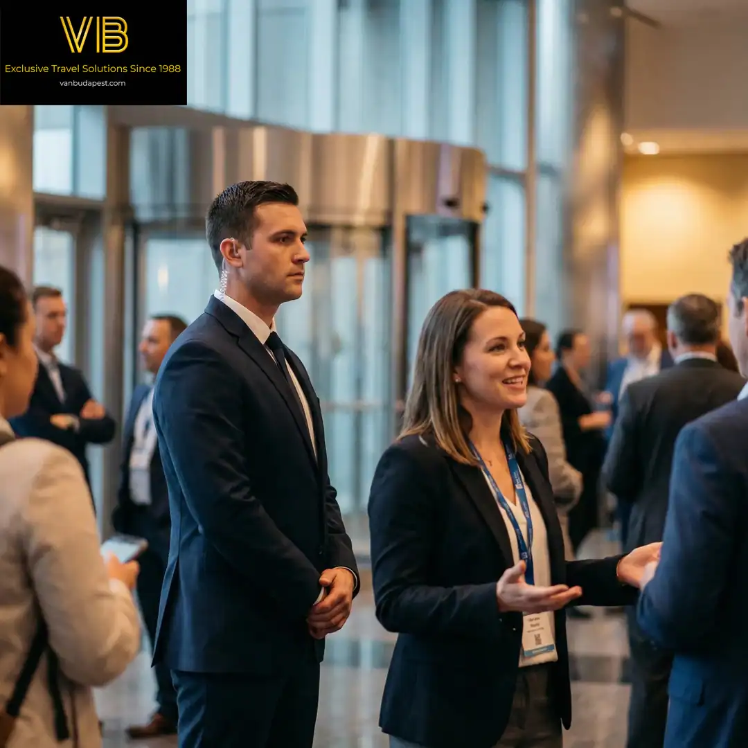 Discreet security coordination at a corporate event