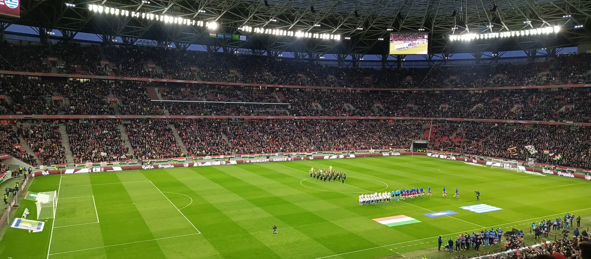European stadium night view