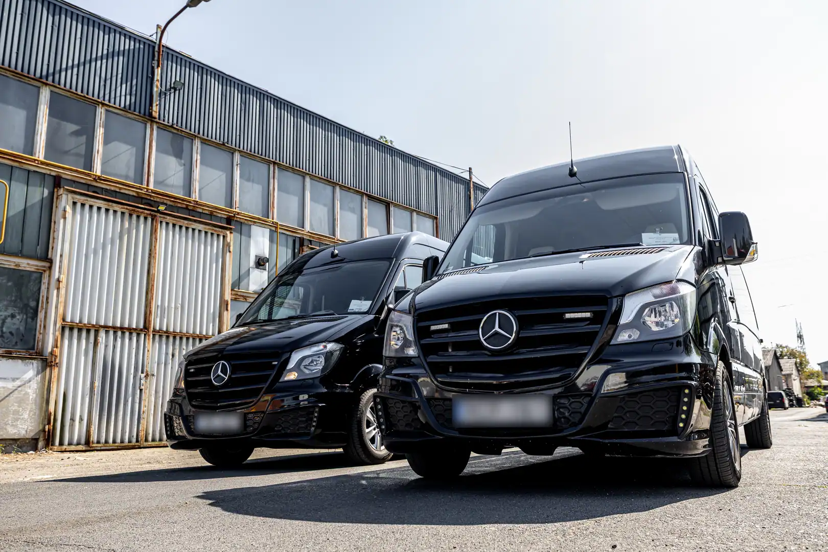 Black Mercedes Sprinter on hourly disposal in Budapest