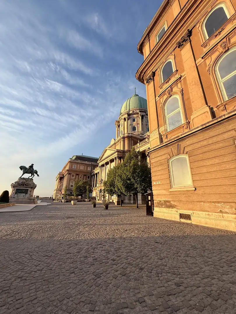 Buda Castle facade in morning sun
