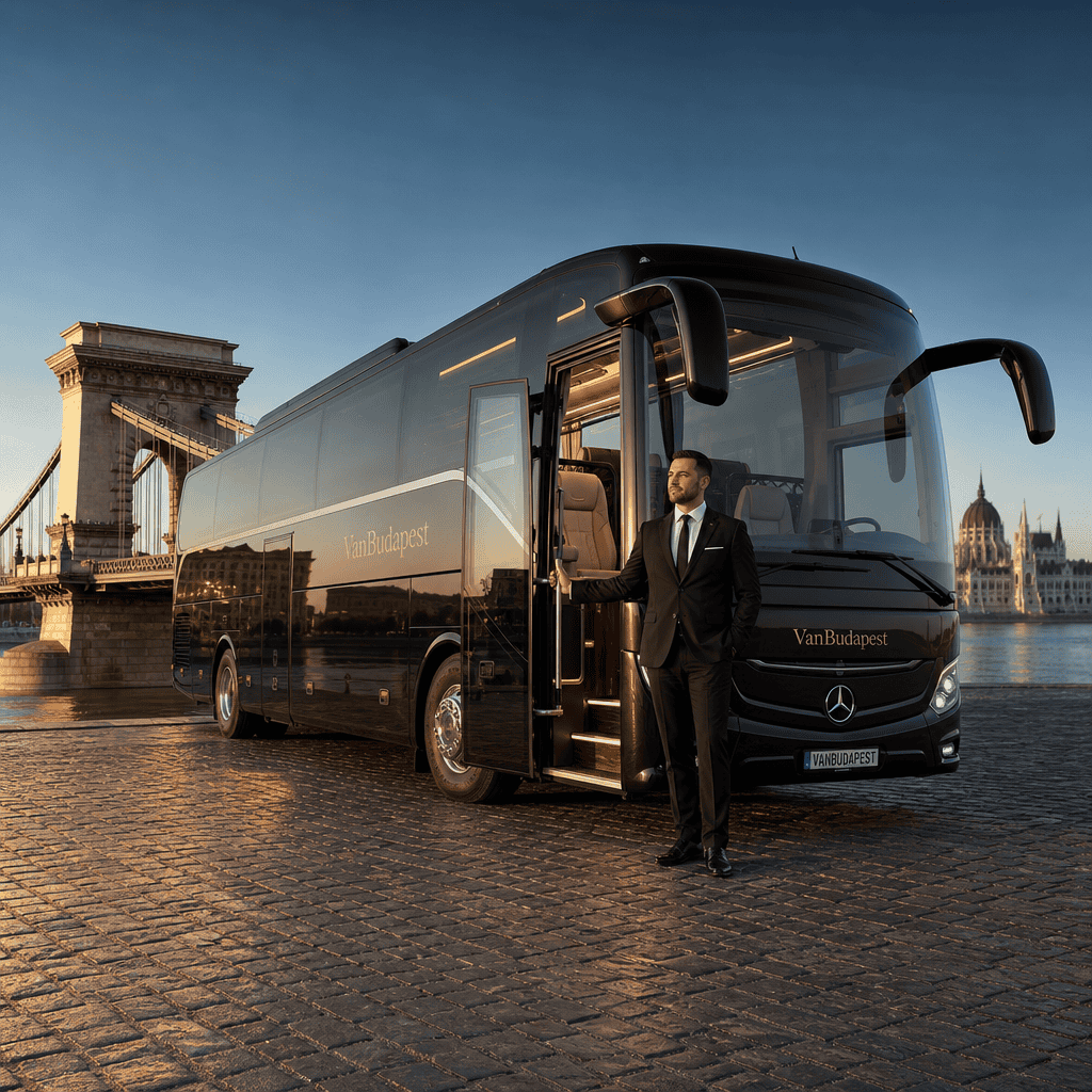 Premium Budapest airport transfer and chauffeur service. Mercedes vehicle with professional driver f.