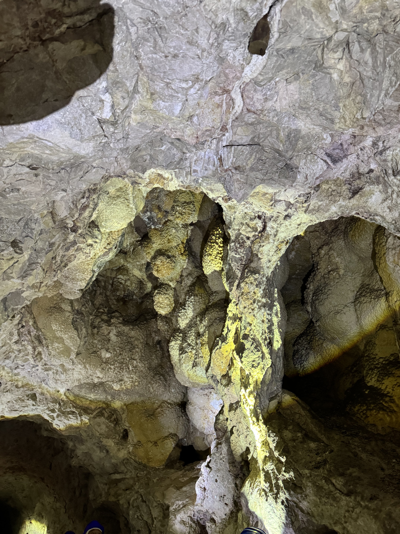 Hollows worn deep into the rock