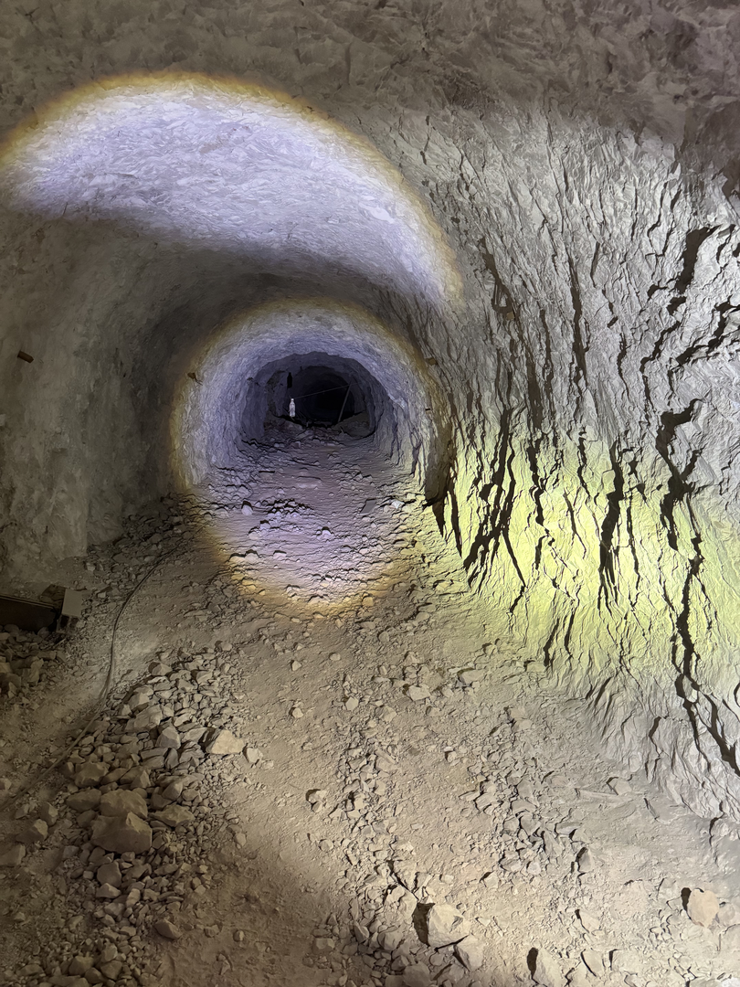 The tunnel's glowing throat