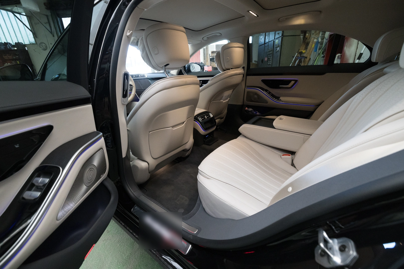 Mercedes-Benz S-Class — an airy, light-toned cabin.