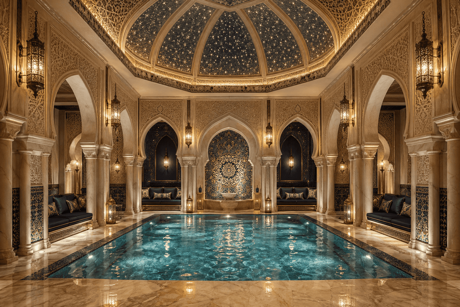 Outdoor pool at a Budapest bath in summer