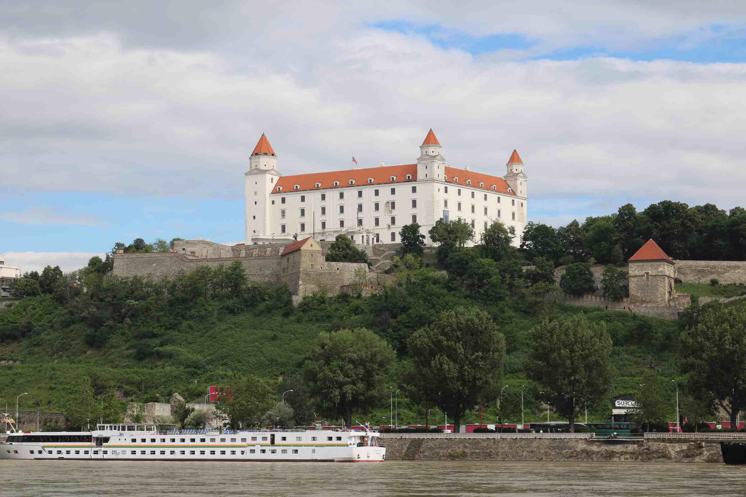 Bratislava Castle above the Danube during a private Bratislava sightseeing stop