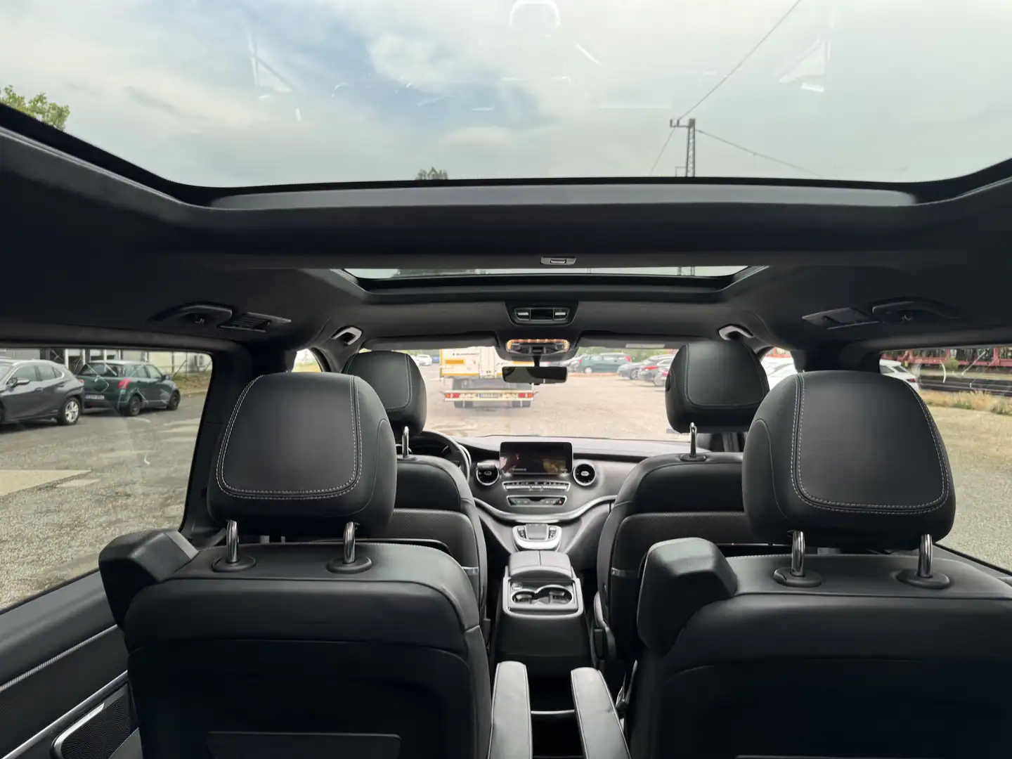 Interior of a Mercedes-Benz V-Class passenger vehicle