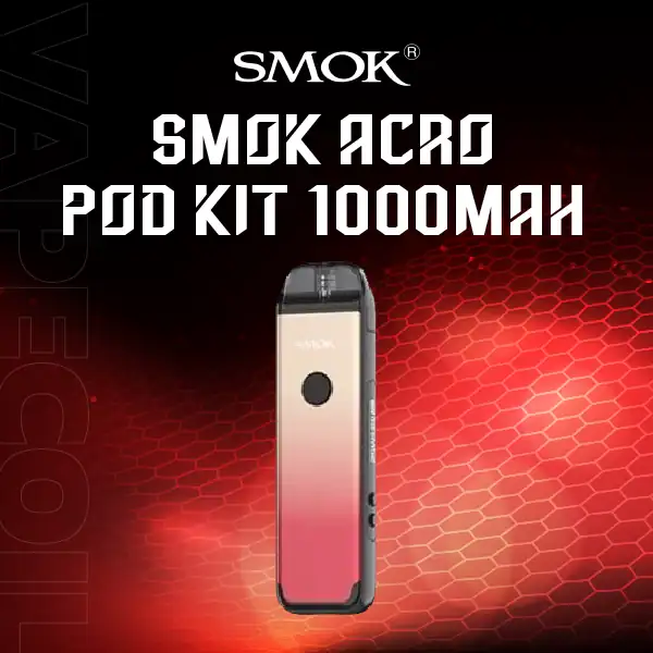 smok acro pod kit 1000mah-red gold