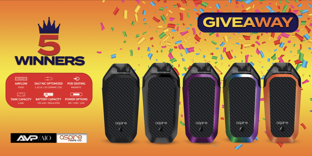 Aspire AVP Pod System Giveaway Aspire AVP AIO Kit Giveaway!