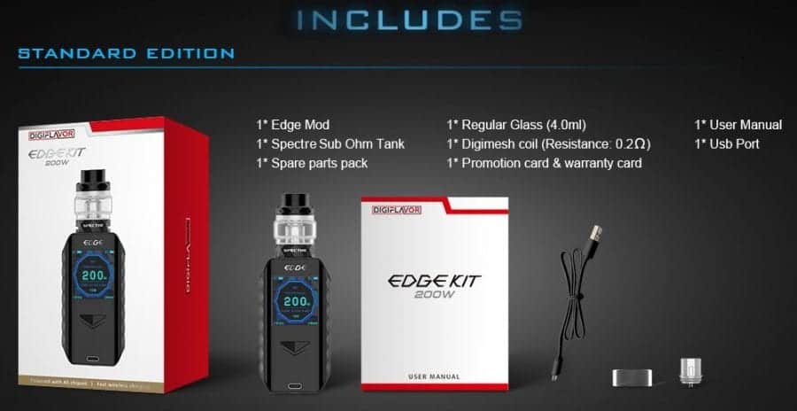 Digiflavor Edge 200w Starter Kit Digiflavor Edge 200w Starter Kit Digiflavor Edge 200w TC Kit $40.50 (USA)