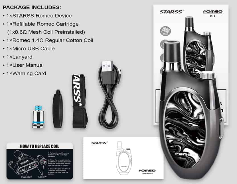 Starss Romeo Pod Vape Starss Romeo Pod Vape Kit $17.52