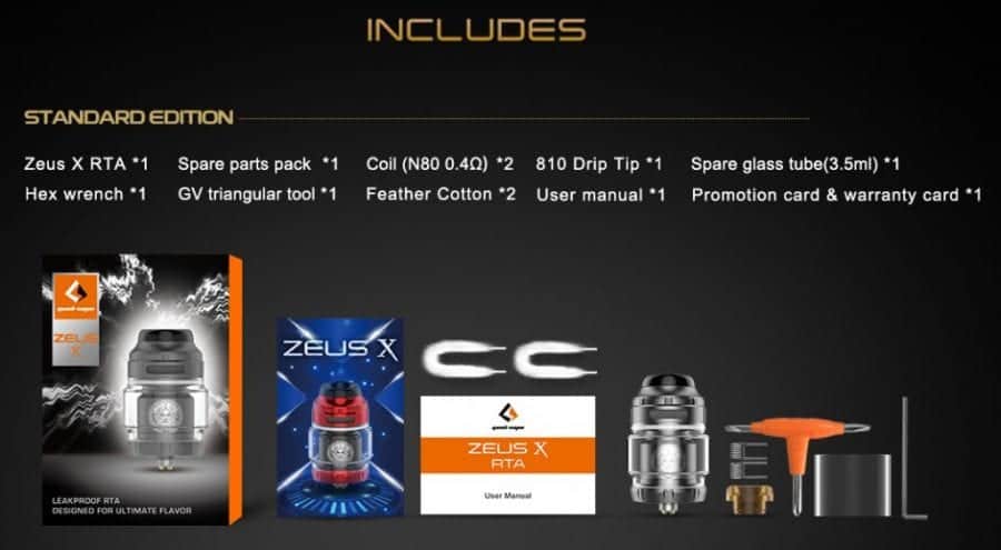 Geekvape Zeus X RTA Packaging Geekvape Zeus X RTA $19.76